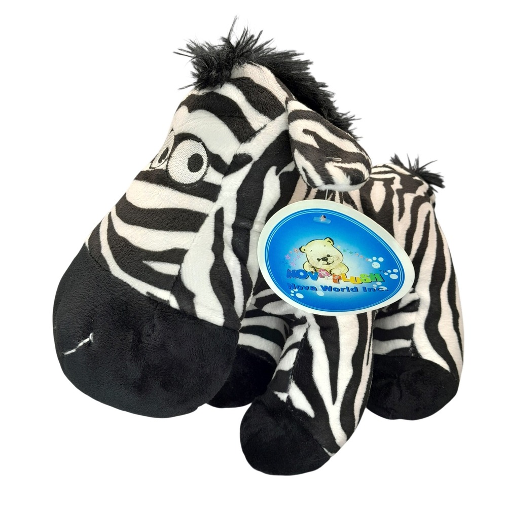 Nova Plush Zebra Stuffed Animal Nova World Inc Black White Striped Safari‎ Toy